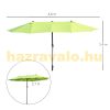 Double parasol oval shape extra large size 460x270x240 cm in neon green color 