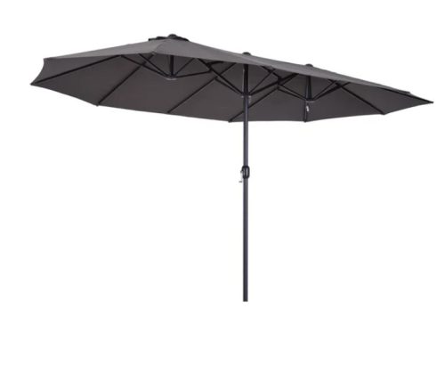 Double Parasol oval shape extra large size 460x270x240 cm in gray color 