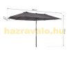 Double Parasol oval shape extra large size 460x270x240 cm in gray color 