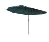 Double Parasol oval shape extra large size 460x270x240 cm in dark green color 