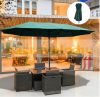 Double Parasol oval shape extra large size 460x270x240 cm in dark green color 