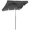 Tiltable parasol 198x130x245 cm for garden, terrace, beach, gray