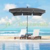 Tiltable parasol 198x130x245 cm for garden, terrace, beach, gray