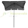 Tiltable parasol 198x130x245 cm for garden, terrace, beach, gray