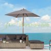 Tiltable parasol 200x150x235 cm gray parasol shade for garden, terrace, beach