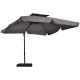 Parasol 270x270x260 cm gray parasol rotatable 360° UV30+