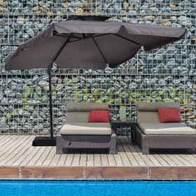   Napernyő 270x270x260 cm szürke napellenző 360°-ban forgatható UV30+