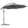 Parasol with hand crank weatherproof 2.95x2.95x2.45 m gray large console parasol