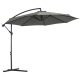 Parasol with hand crank weatherproof 2.95x2.95x2.45 m gray large console parasol