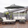 Parasol with hand crank weatherproof 2.95x2.95x2.45 m gray large console parasol