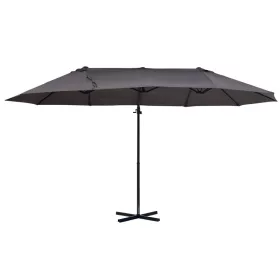   Dupla napernyő XXL állítható napernyő 440 x 270 x 250 cm napvédelem szürke