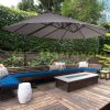 Double parasol XXL adjustable parasol 440 x 270 x 250 cm sun protection grey