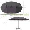 Double parasol XXL adjustable parasol 440 x 270 x 250 cm sun protection grey