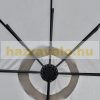 Double parasol with LED solar lighting Ø450 cm oval-shaped extra large parasol grey