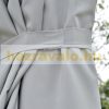 Double parasol with LED solar lighting Ø450 cm oval-shaped extra large parasol grey