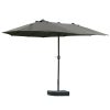 Double parasol oval shape with extra large base 460x270x240 cm in gray color 