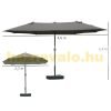 Double parasol oval shape with extra large base 460x270x240 cm in gray color 