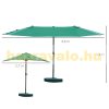 Double parasol with oval shape and extra large base 460x270x240 cm in green color 