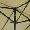 Double parasol 455x270 cm parasol with manual crank, light brown oval parasol