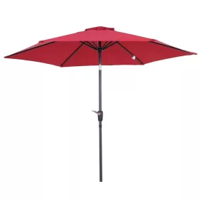   Dönthető napernyő kézi kurblival Ø2,6x2,35 m vörös napellenző árnyékoló