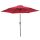 Tiltable parasol with manual crank Ø2.6x2.35 m red parasol shade