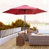 Tiltable parasol with manual crank Ø2.6x2.35 m red parasol shade