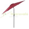 Tiltable parasol with manual crank Ø2.6x2.35 m red parasol shade