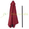 Tiltable parasol with manual crank Ø2.6x2.35 m red parasol shade