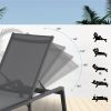 2 db összecsukható napozóágy dönthető alumínium strandágy szett sötétszürke 