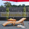 Sunbed 2 ergonomic garden deckchairs made of acacia wood for sauna or spa