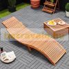 Sunbed 2 ergonomic garden deckchairs made of acacia wood for sauna or spa