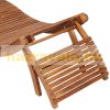 Sunbed 2 ergonomic garden deckchairs made of acacia wood for sauna or spa