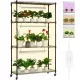 4 szintes növényállvány beépített növénylámpával 90W növénynevelő polc 90x35x150 cm növénylámpa polc