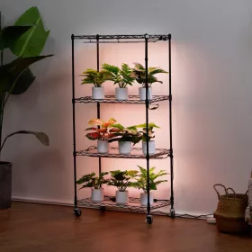   4 szintes növényállvány beépített növénylámpával 45W növénynevelő polc 60x35x126,5 cm növénylámpa polc