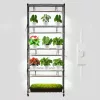 DIY növényállvány LED növénylámpával 75x35x180 cm állítható, gurulós növénynevelő állvány 192W világítással