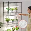 DIY növényállvány LED növénylámpával 75x35x180 cm állítható, gurulós növénynevelő állvány 192W világítással