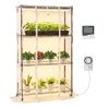 Növényállvány LED növénylámpával és mini üvegházzal 90x35x150 cm 4 szintes növénynevelő állvány időzítővel