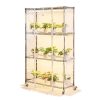Növényállvány LED növénylámpával és mini üvegházzal 90x35x150 cm 4 szintes növénynevelő állvány időzítővel