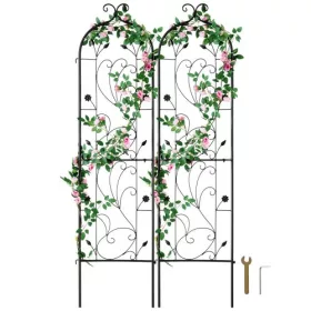   Növényfuttató 2 darabos szett 38x152 cm fém futtatórács stabil és elegáns kerti dekoráció