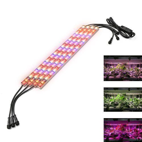 100W növényvilágító fénycső 4x4 darab 40 cm hosszú változtatható fényhatású időzítős növénynevelő lámpa IP44 