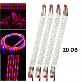   12V 4x25W növényvilágító LED szalag 20 x 0,5 méter ledszalag növénynevelő lámpa adapterrel. Rövidíthető, toldható.