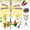 200W plant lamp with flexible 10-head tripod stand greenhouse lighting with sunlight type floor lamp 5x40W