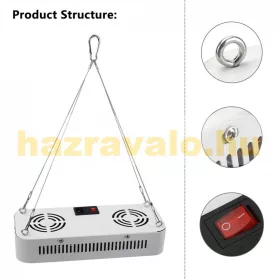 2 db 300W Növény lámpa Üvegház világítás Virág nevelő LED fény UV és IR leddel + biztonsági szemüveg