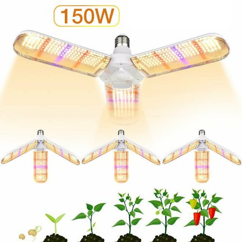 150W Növény lámpa  4 darabos szett, Üvegház világítás NAPFÉNY jellegű fénnyel Virág nevelő 414 LED fény UV és IR leddel E27 foglalattal