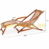 Sunbed acacia wood lounger 152x70x74 cm folding sunbed with cushion garden chair