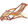 Sunbed acacia wood lounger 152x70x74 cm folding sunbed with cushion garden chair