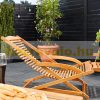 Sunbed acacia wood lounger 152x70x74 cm folding sunbed with cushion garden chair