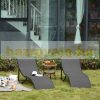 Sunbed folding garden aluminum lounger 165x61x63 cm set of 2