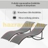 Sunbed folding garden aluminum lounger 165x61x63 cm set of 2