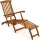 Sunbed folding acacia wood lounger 169x54x95 cm with adjustable backrest garden chair